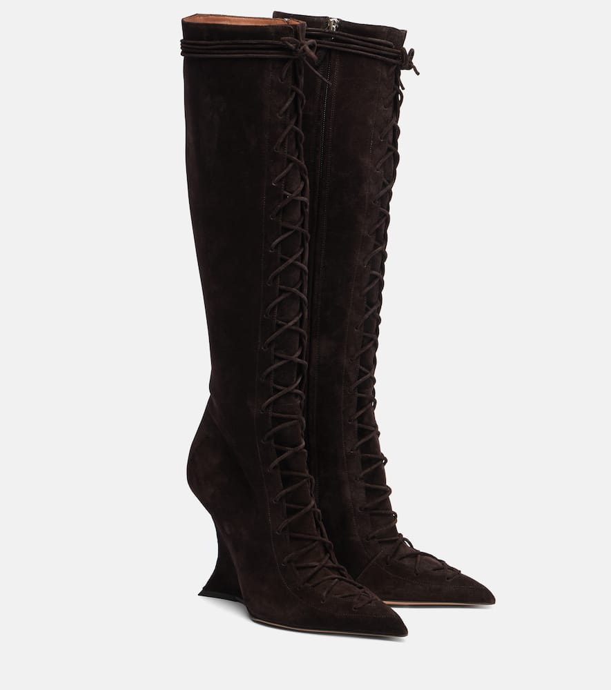 Paris Texas 105 Nina Lace-up Pointed Boots In Black