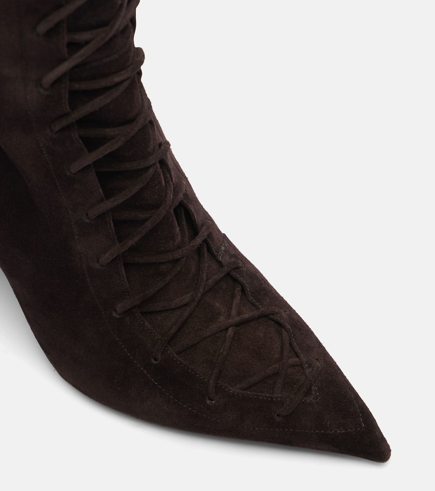 Paris Texas 105 Nina Lace-up Pointed Boots In Black