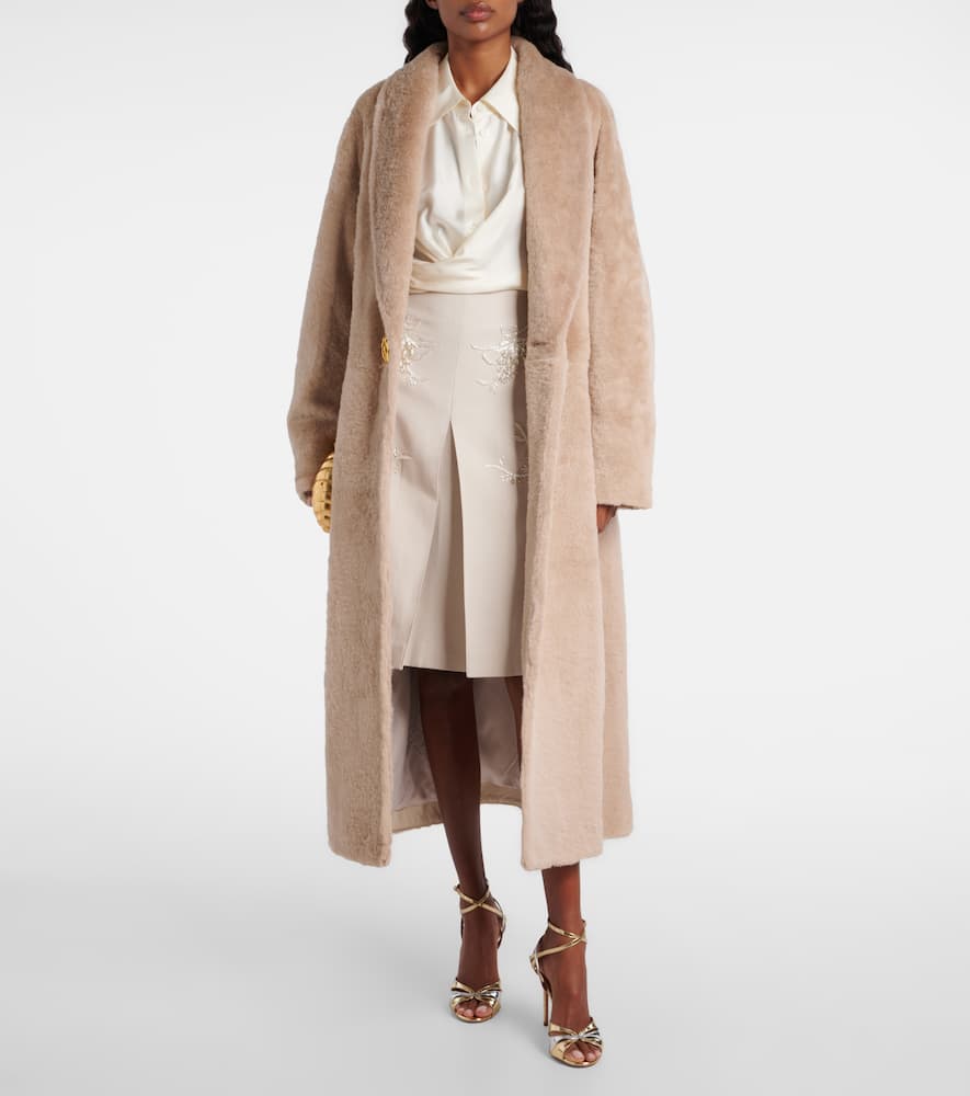 Jacques Wei Embellished Low-rise Cotton-blend Midi Skirt In Neutral