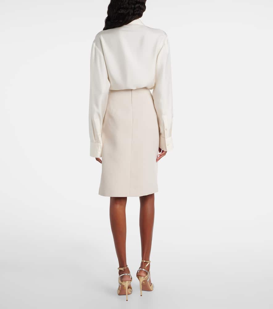 Jacques Wei Embellished Low-rise Cotton-blend Midi Skirt In Neutral