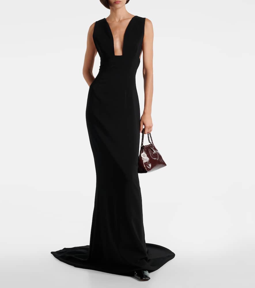 Stella Mccartney Crêpe Jersey Gown In Black