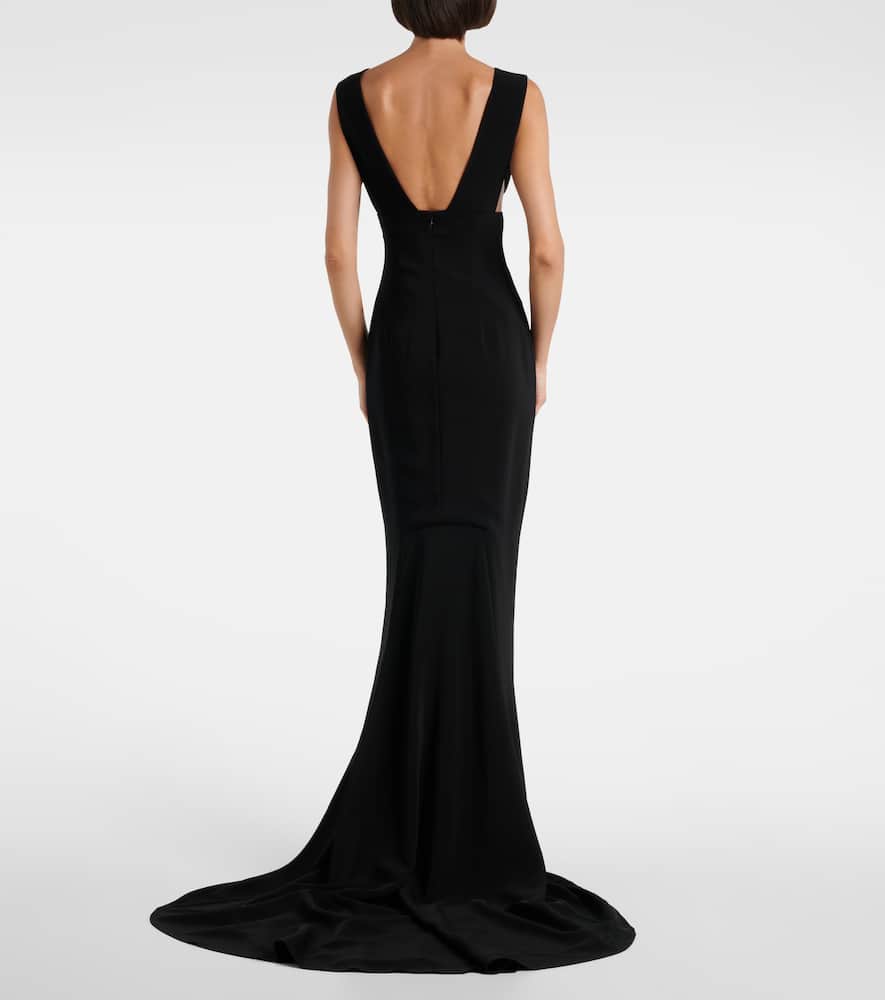 Stella Mccartney Crêpe Jersey Gown In Black