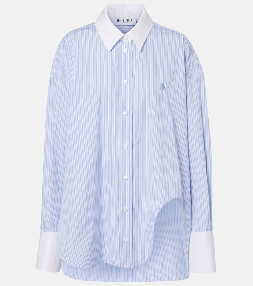 The Attico Striped asymmetric cotton shirt