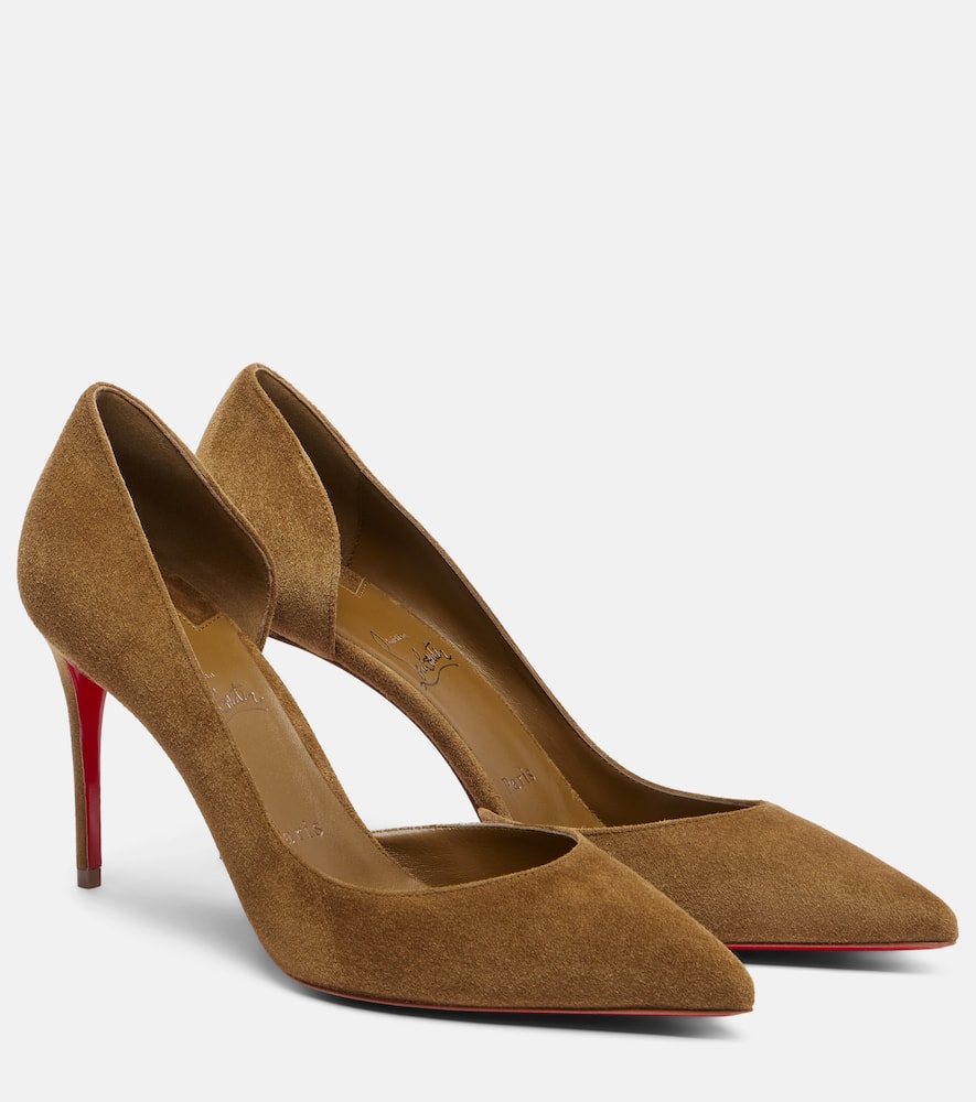 Christian Louboutin Iriza 85 Suede Pumps In Brown