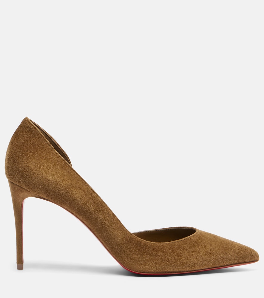 Christian Louboutin Iriza 85 Suede Pumps In Brown