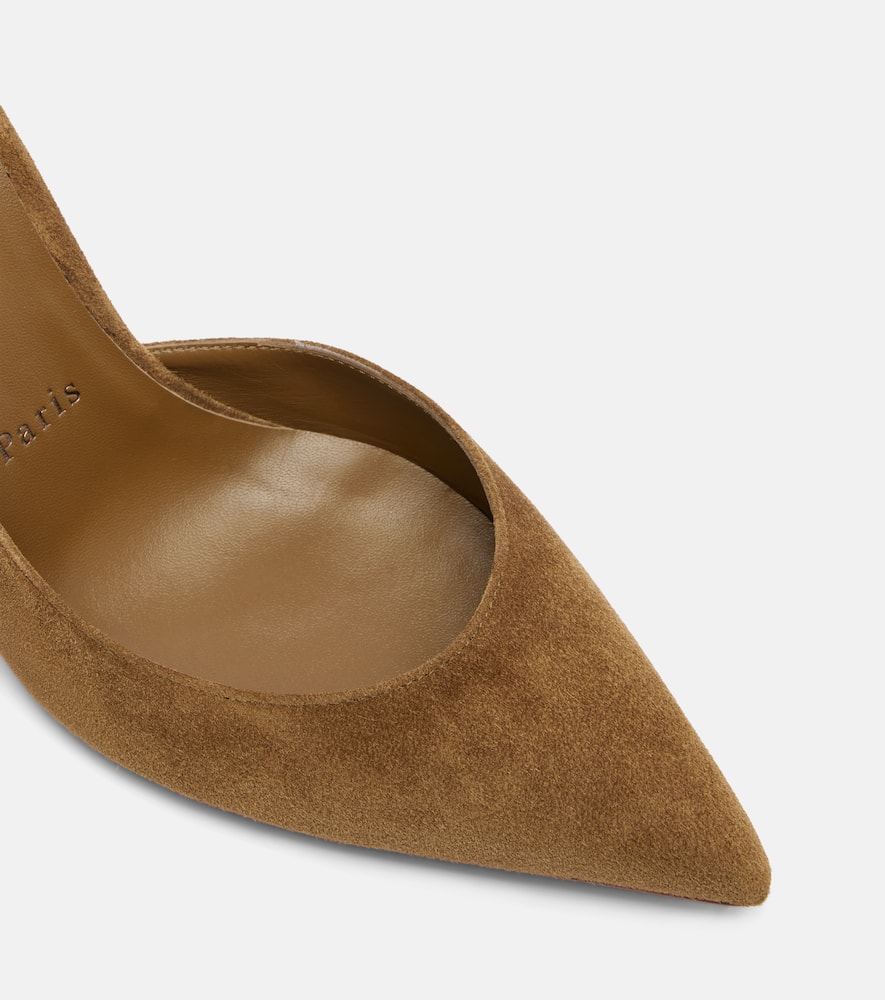 Christian Louboutin Iriza 85 Suede Pumps In Brown