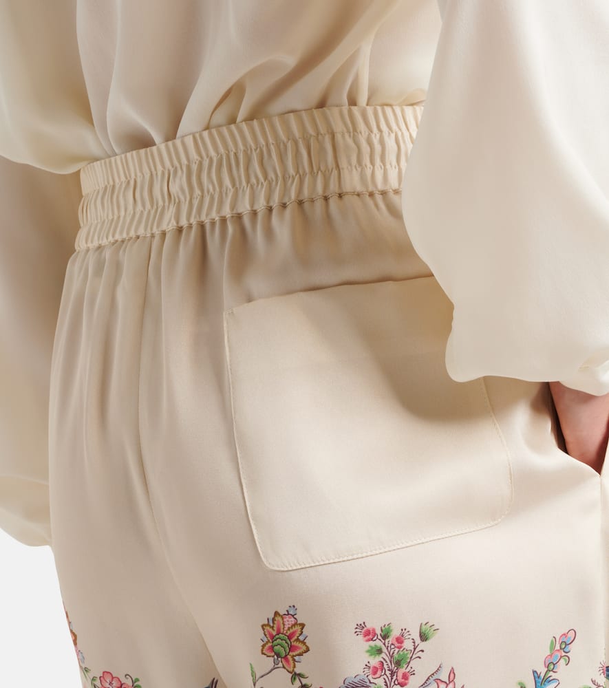 Etro Floral Wide-leg Pants In Multi