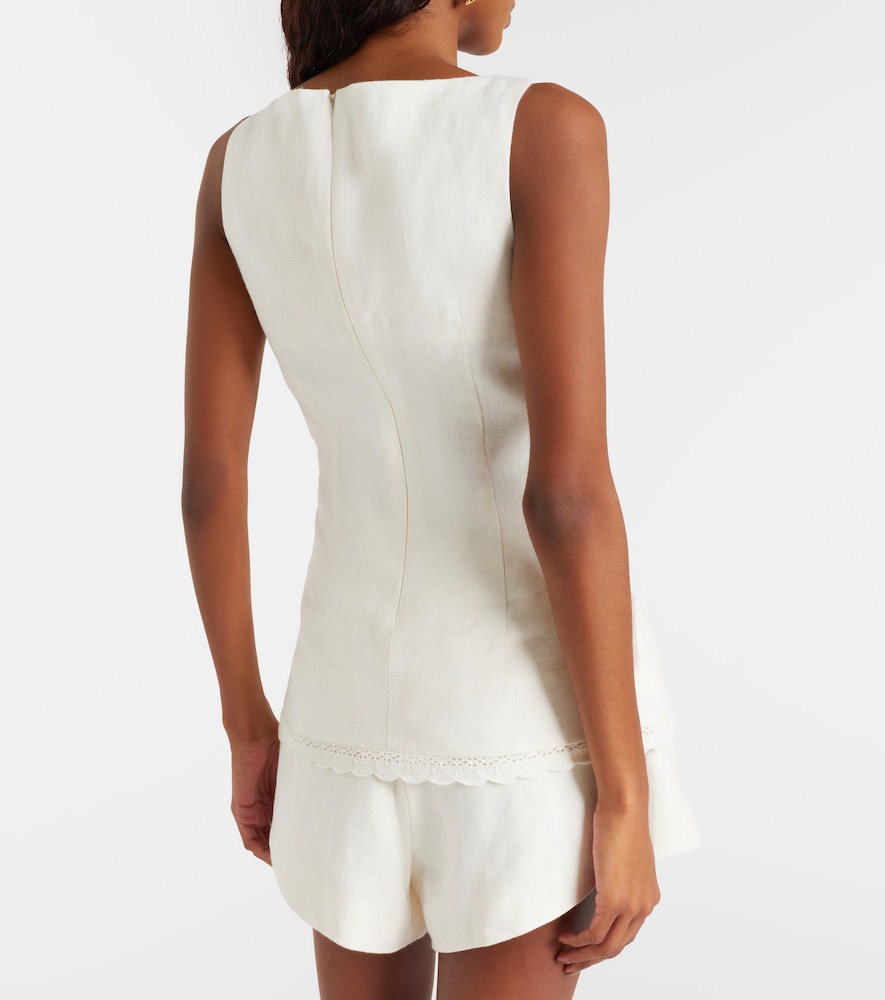 Effi Scalloped Linen Tank Top