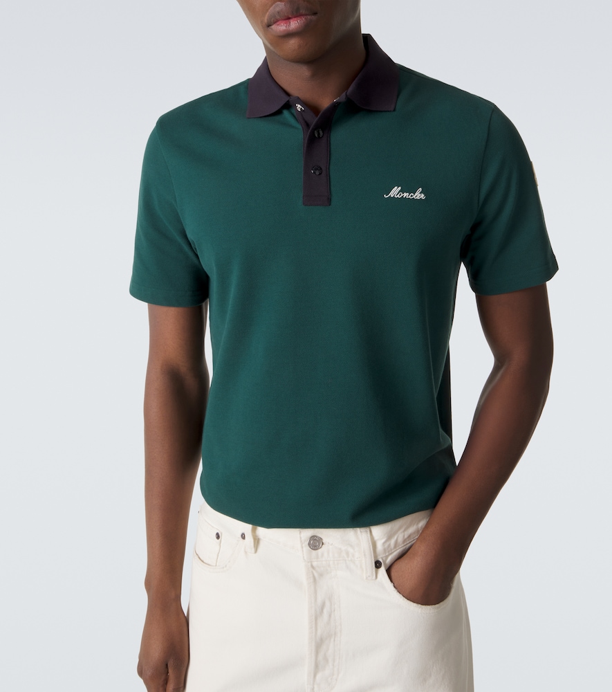  Moncler Moncler Besticktes Polohemd Aus Baumwoll-piqué 