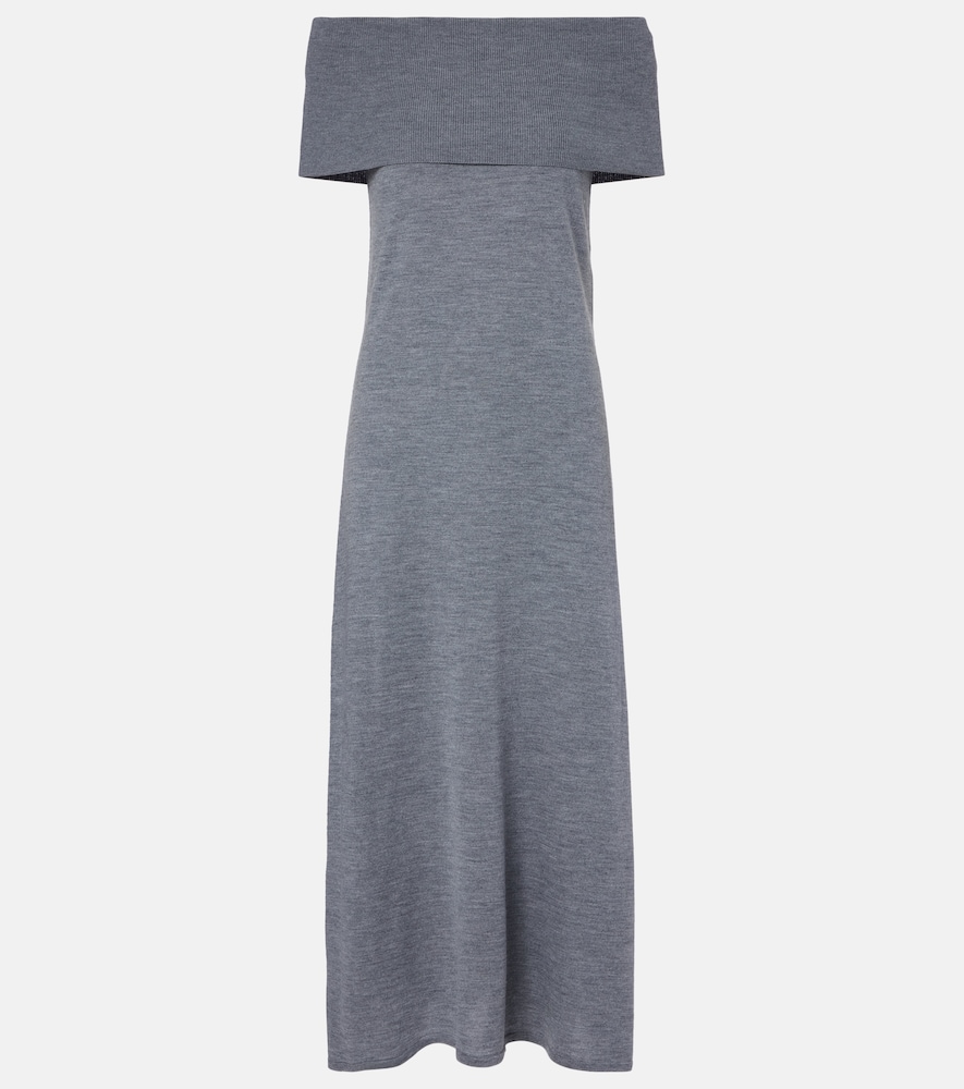 Jardin des Orangers Off-shoulder virgin wool maxi dress