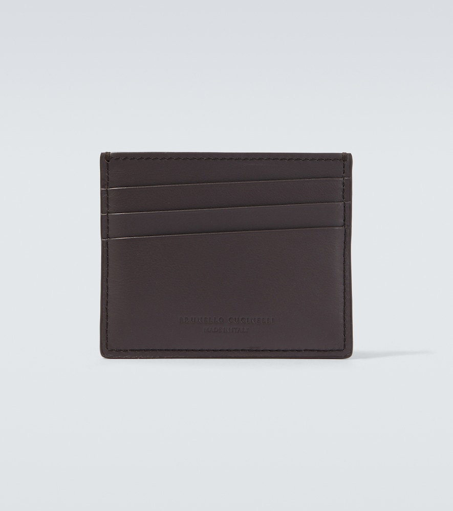  Brunello Cucinelli Brunello Cucinelli Logo Debossed Leather Card Holder 