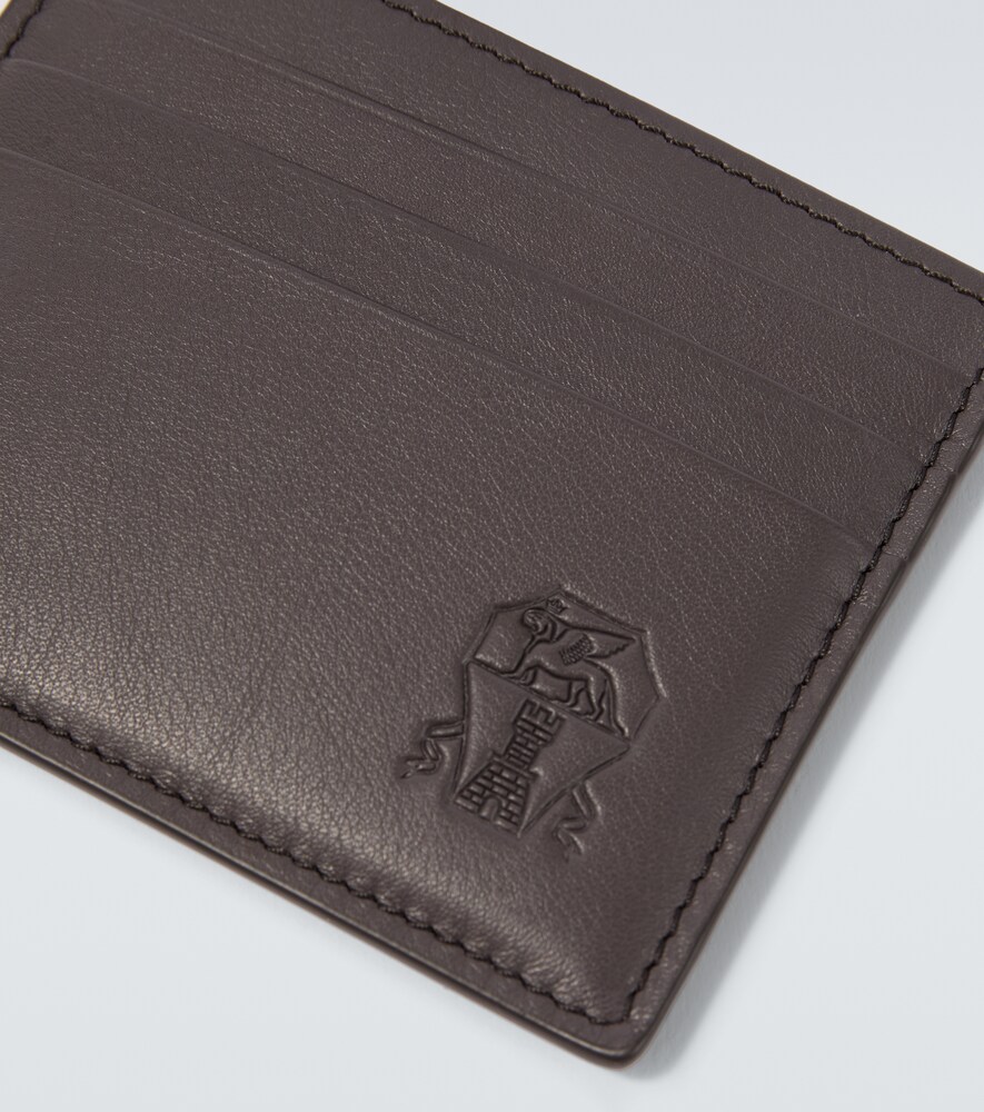  Brunello Cucinelli Brunello Cucinelli Logo Debossed Leather Card Holder 