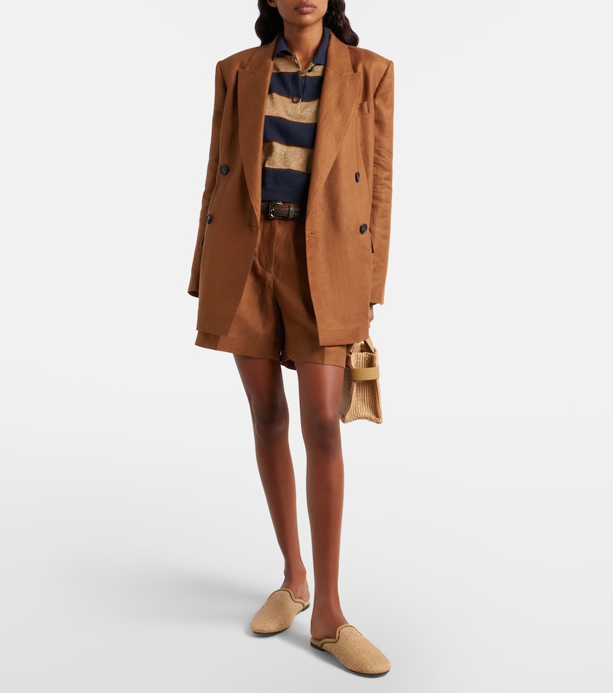 Mid-Rise Linen Bermuda Shorts
