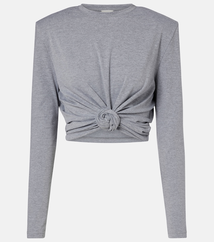 Magda Butrym Cropped cotton-blend jersey top