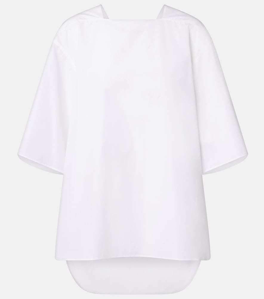 The Row Women's White Hamza Cotton Poplin Top UK Size 6 - Mytheresa