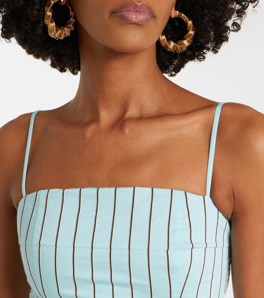 Federico Striped Cotton-Blend Crop Top