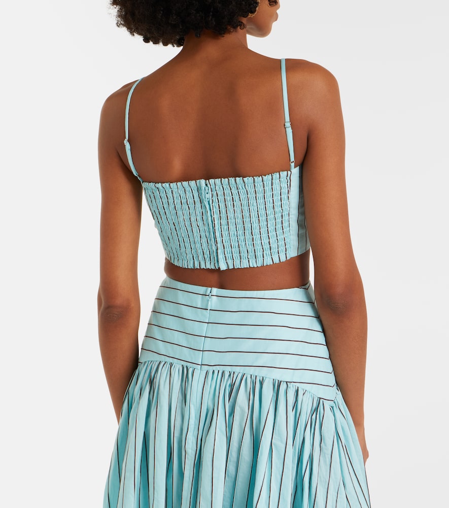  Staud Staud Federico Striped Cotton-blend Crop Top 