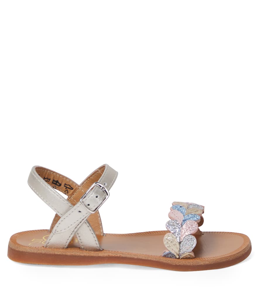 Pom D'api Plagette Ferns Embellished Leather Sandals In Multi