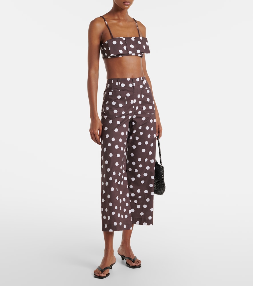 Adriana Degreas Polka-dot cotton-blend wide-leg pants