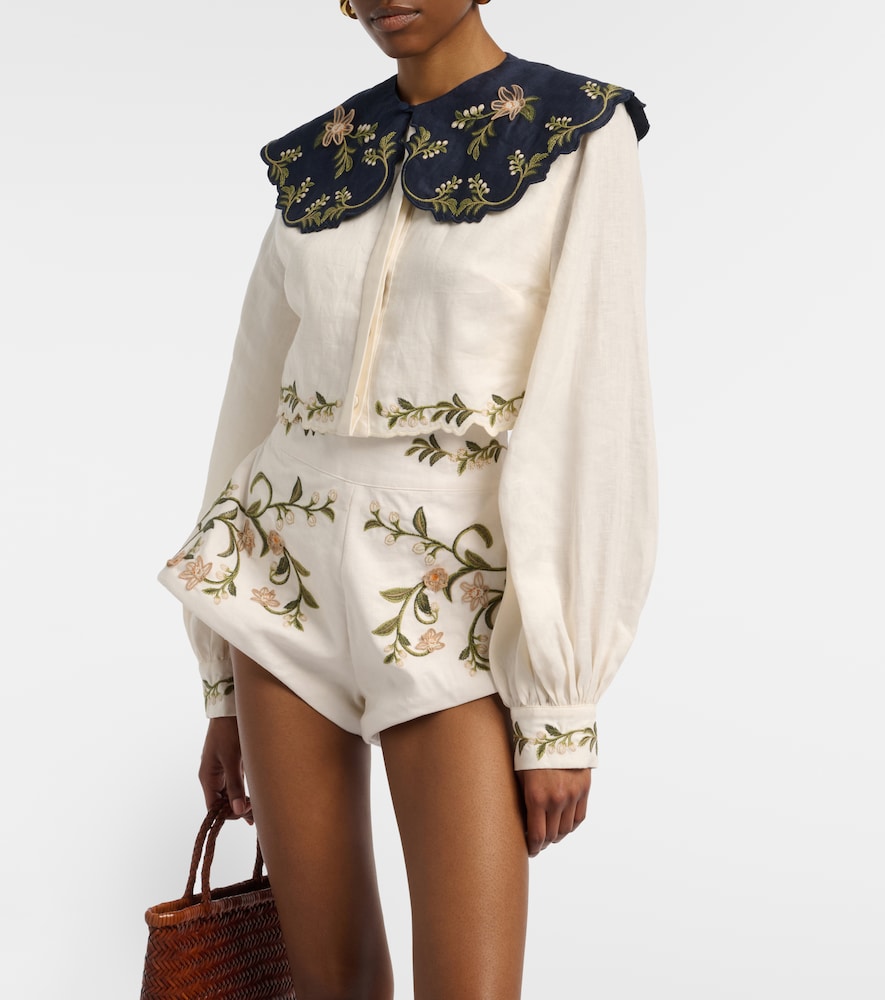 Agua by Agua Bendita Cumbre embroidered linen blouse