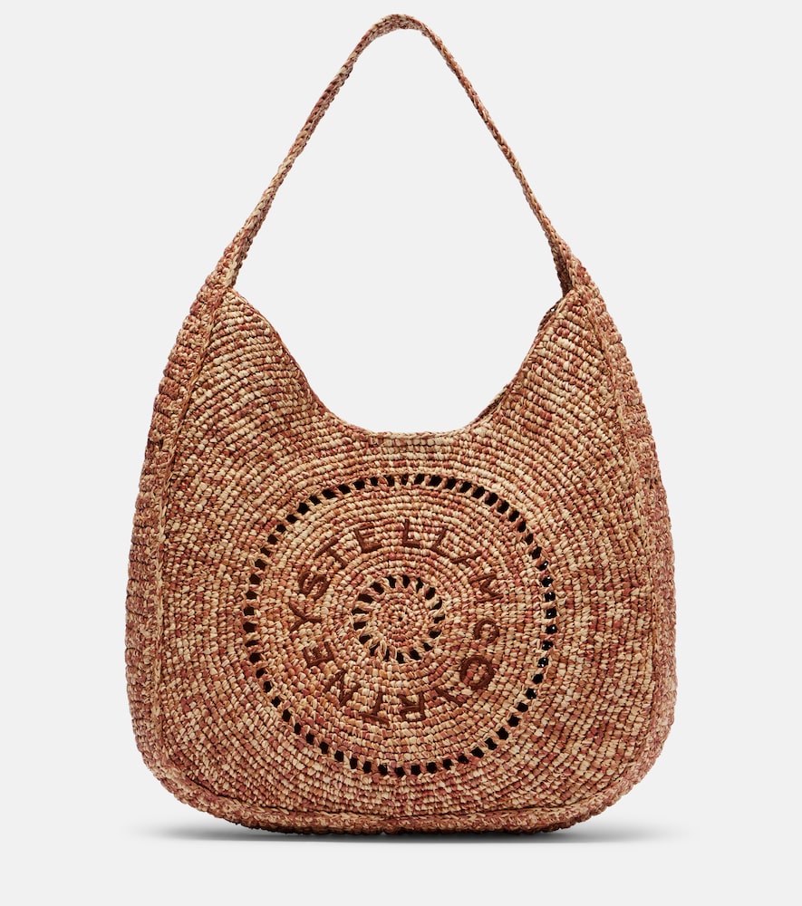 Borsa a spalla Logo Small in rafia