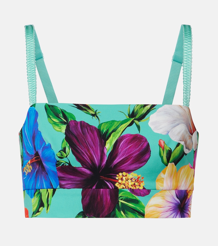 Dolce & Gabbana Floral silk-blend crop top