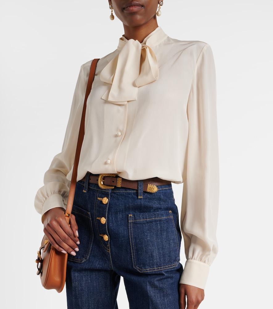 Valentino Tie-neck silk crêpe de chine blouse