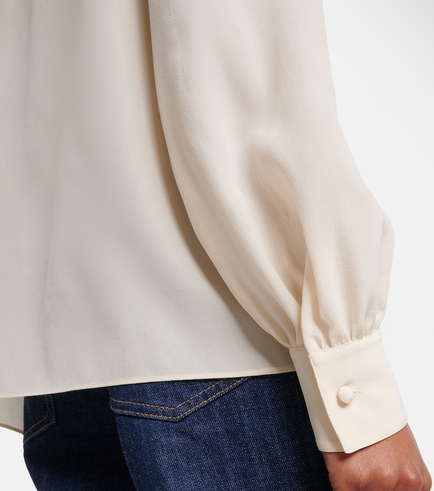 Garavani Tie-Neck Silk Crêpe De Chine Blouse