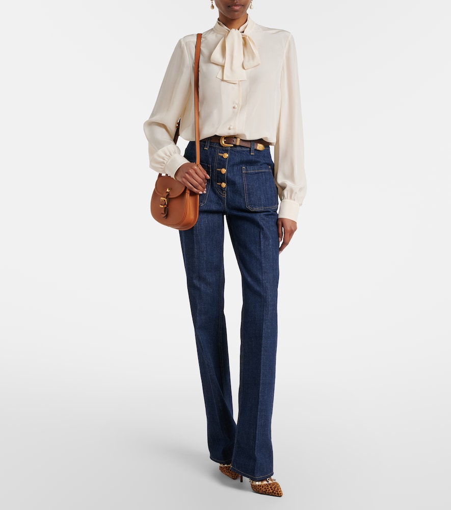 Garavani Tie-Neck Silk Crêpe De Chine Blouse