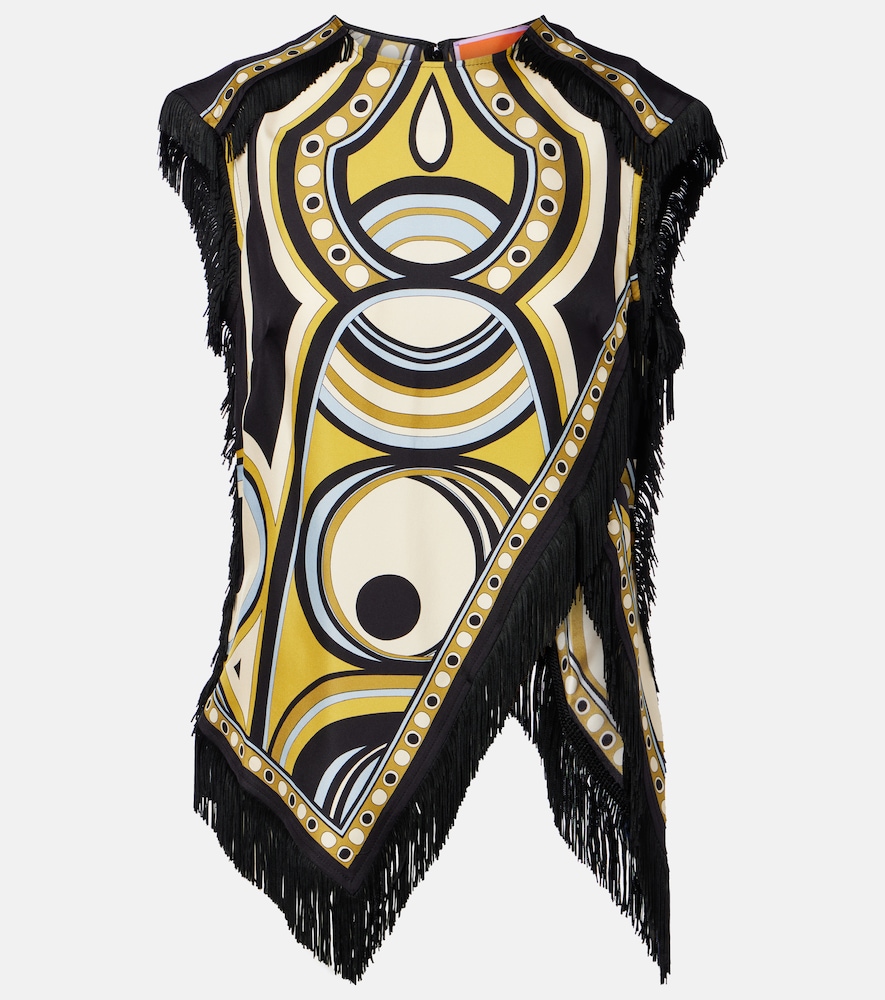 Top Scarf in voile di seta con stampa
