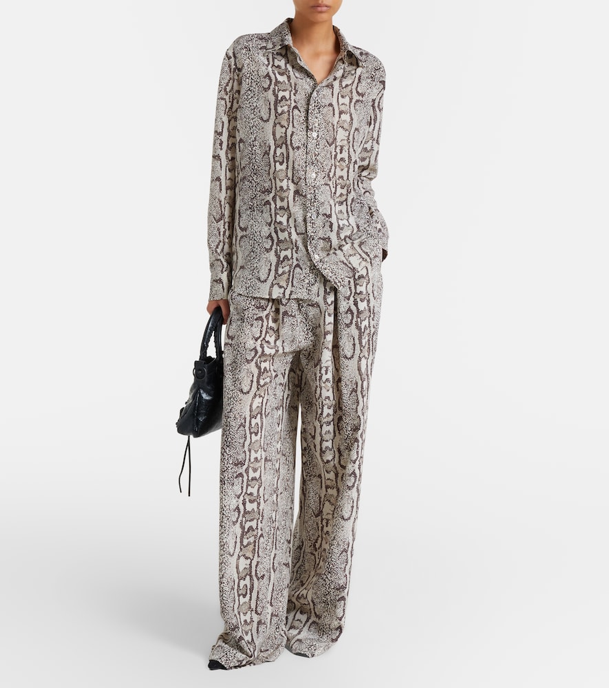  Balenciaga Balenciaga Bedrucktes Hemd Aus Seide 