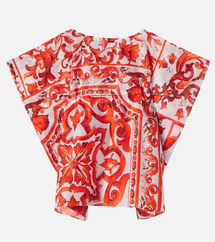  Dolce&gabbana Kids Dolce&gabbana Kids Majolica Cotton Kaftan 