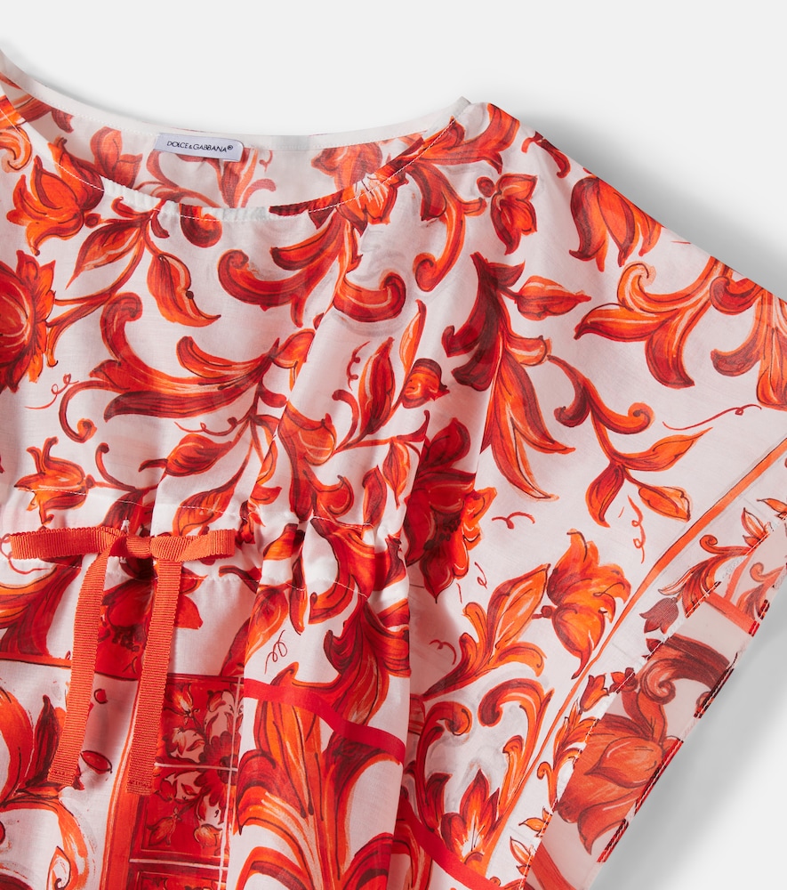  Dolce&gabbana Kids Dolce&gabbana Kids Majolica Cotton Kaftan 