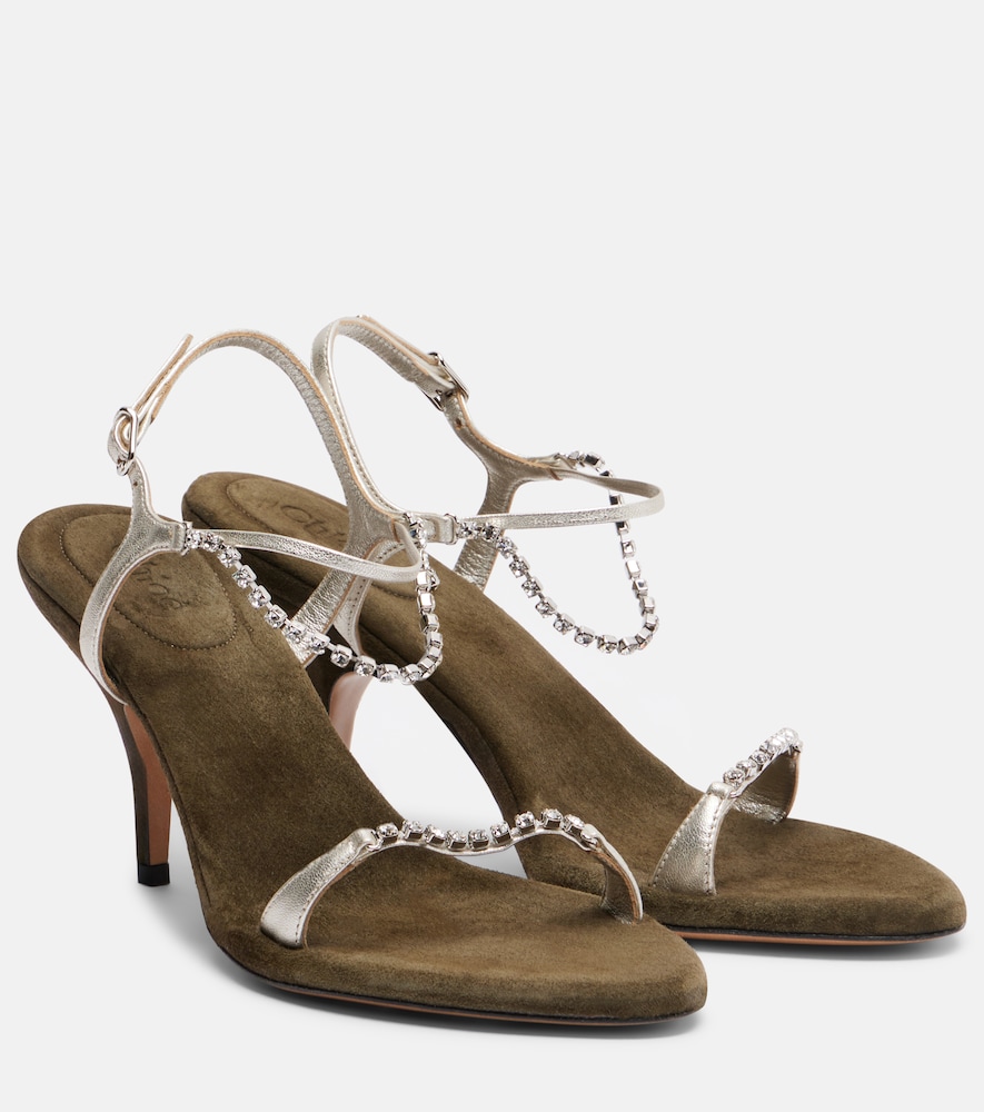 Chloé Sandali Zia in pelle metallizzata