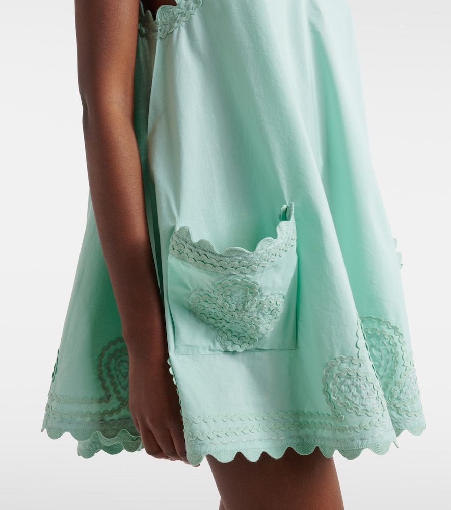 Juliet Dunn Juliet Dunn Embroidered Scalloped Cotton Poplin Minidress 