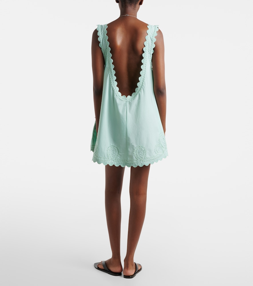  Juliet Dunn Juliet Dunn Embroidered Scalloped Cotton Poplin Minidress 