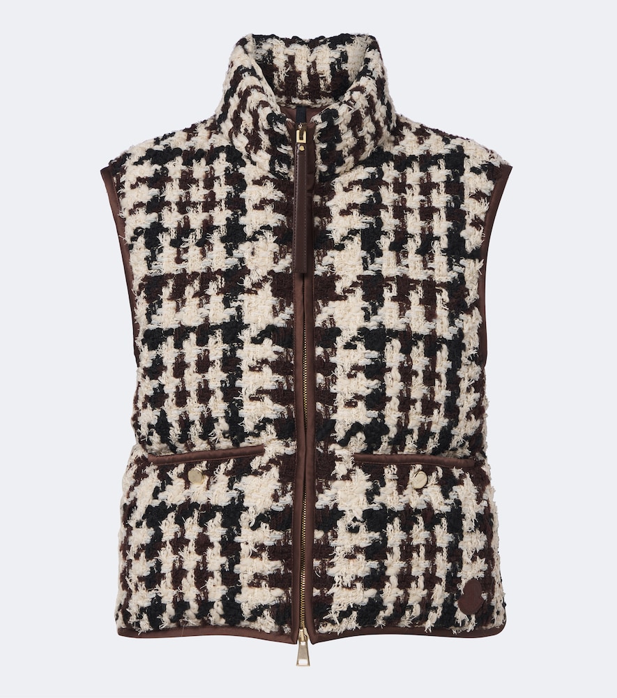 Moncler Donna Gilet In Misto Lana E Cotone Con Pelle Multicolore It Taglia 42- Mytheresa