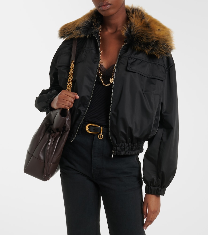  Saint Laurent Saint Laurent Shearling-trimmed Blouson Jacket 