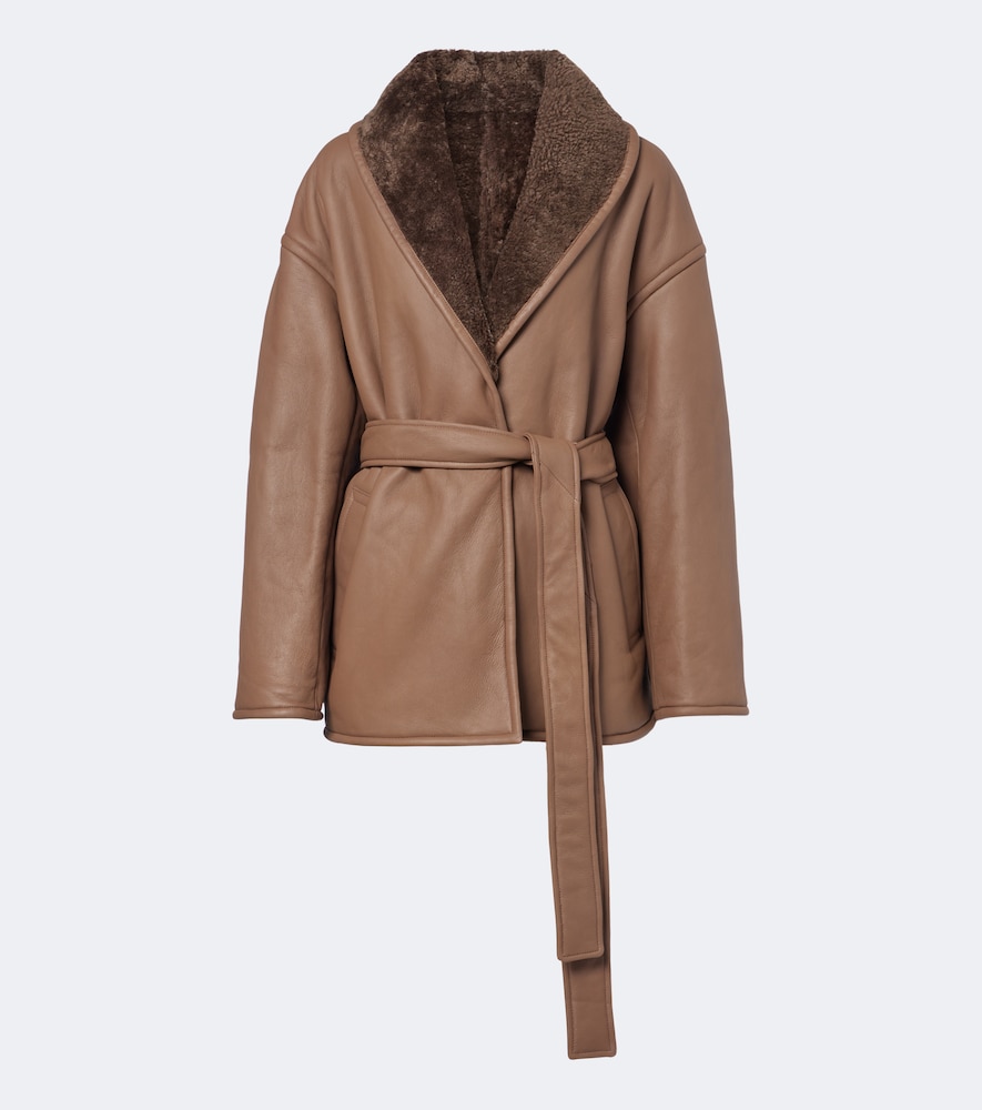 Joseph Manteau Manu en cuir et shearling 3245$