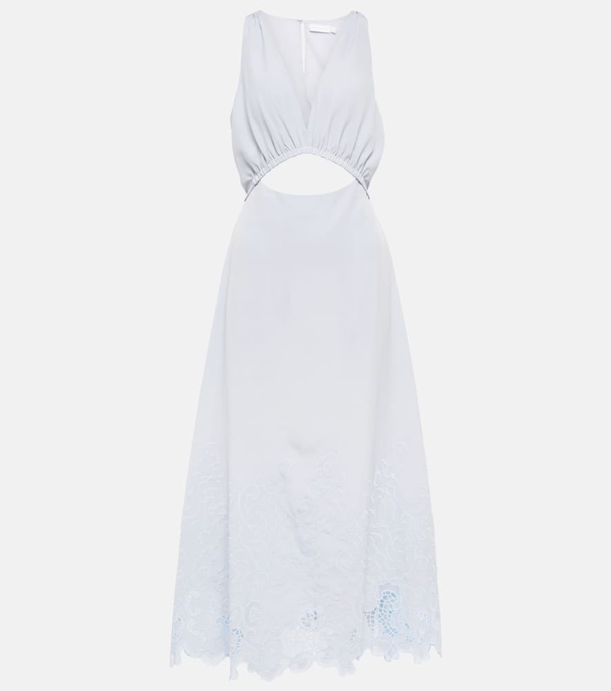 Simkhai Embroidered cutout midi dress