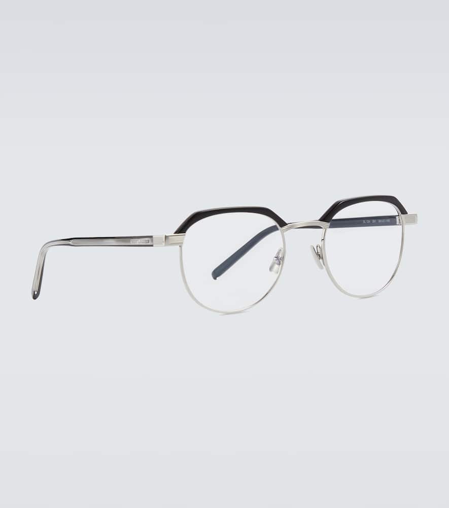 Saint Laurent Silver & Black Sl 124 Glasses In Black-black-transparent