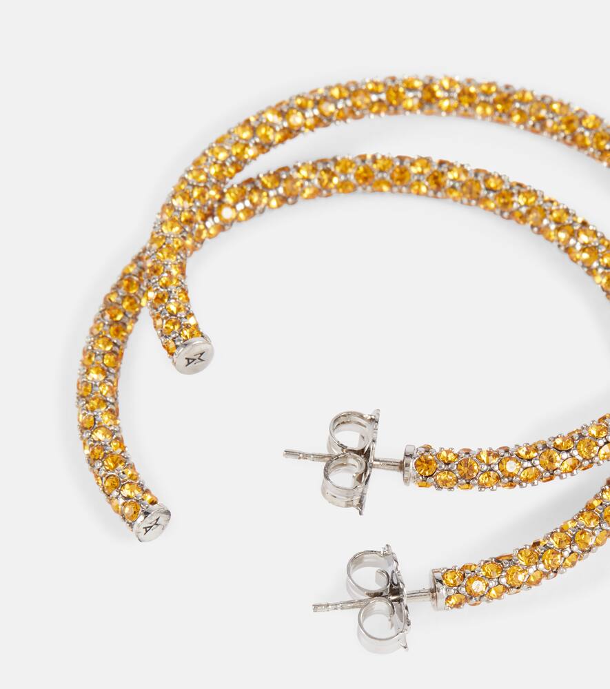 Amina Muaddi Cameron Crystal-embellished Earrings In Topaz