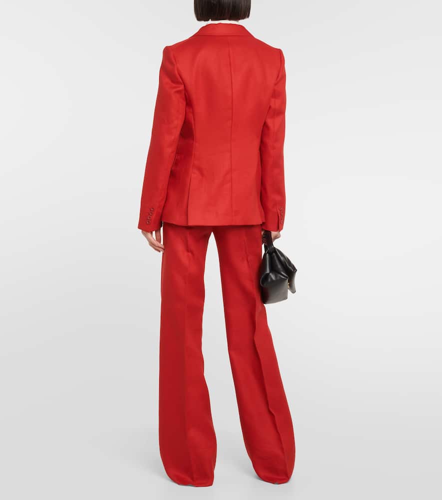 MAX MARA ALPACA SINGLE-BREASTED LINEN BLAZER