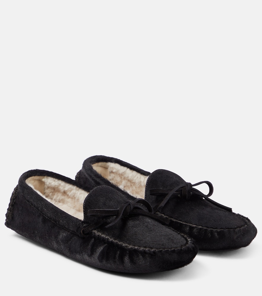 The Row Lucca calf hair moccasins