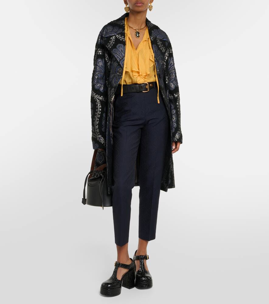 Etro Ruffled Silk Blouse In Yellow