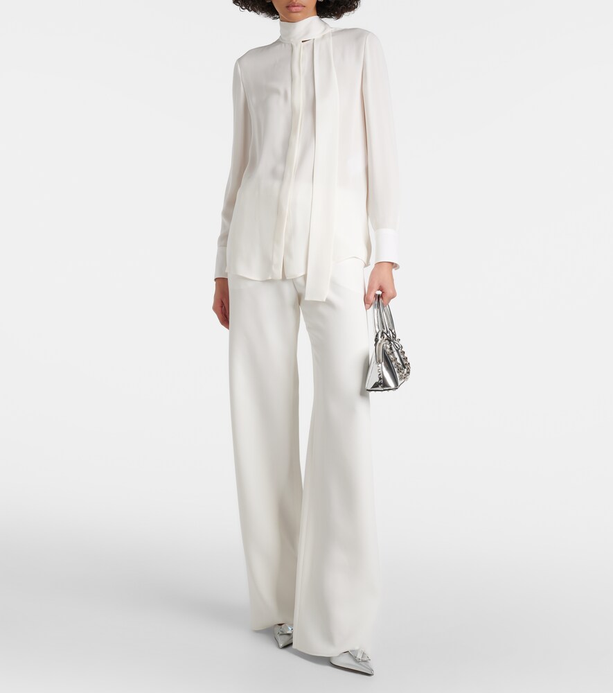  Valentino Valentino Bow-tie Neck Silk Georgette Blouse 