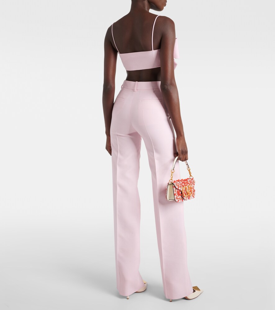  Valentino Valentino Wool And Silk Wide-leg Pants 