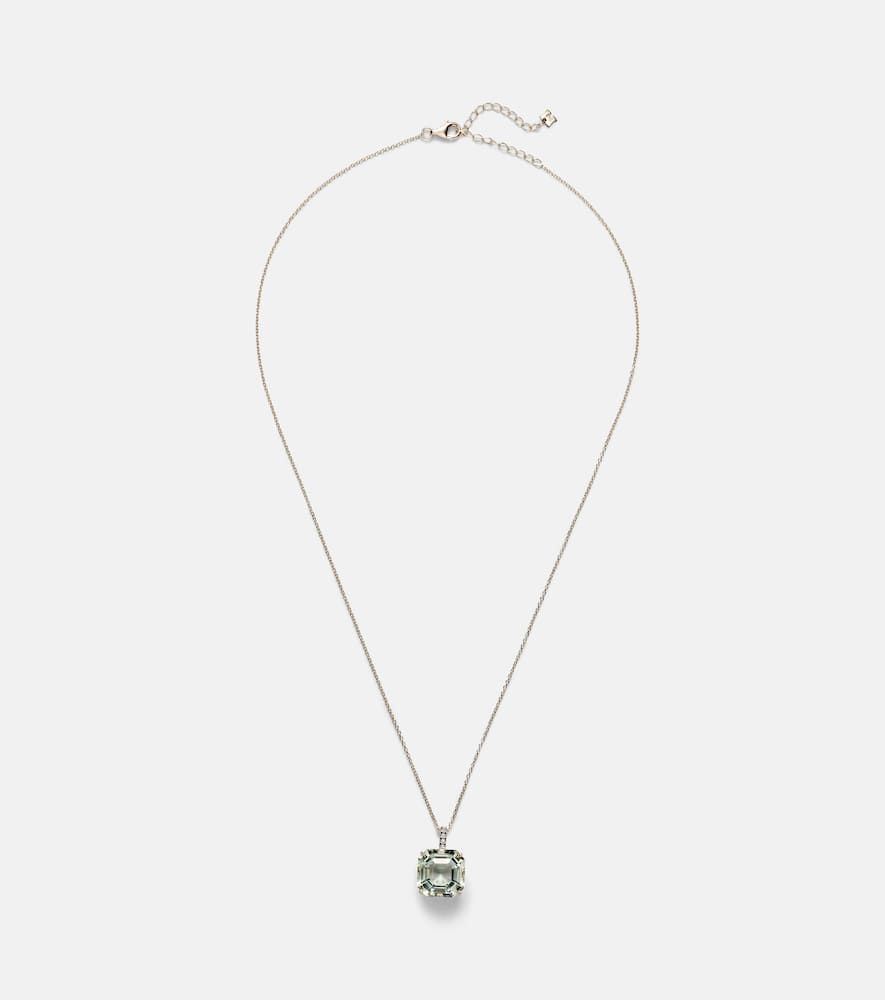 Mateo 14kt Gold Necklace With Green Amethyst And Diamonds In Gold