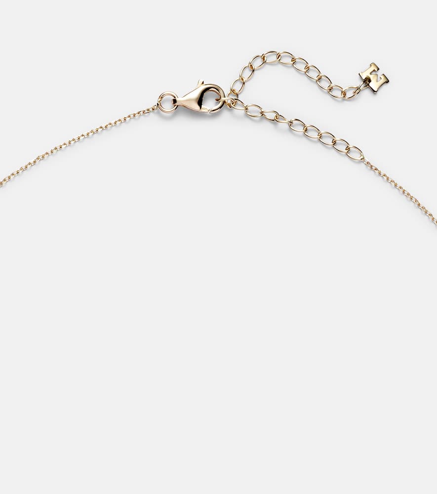 Mateo 14kt Gold Necklace With Green Amethyst And Diamonds In Gold