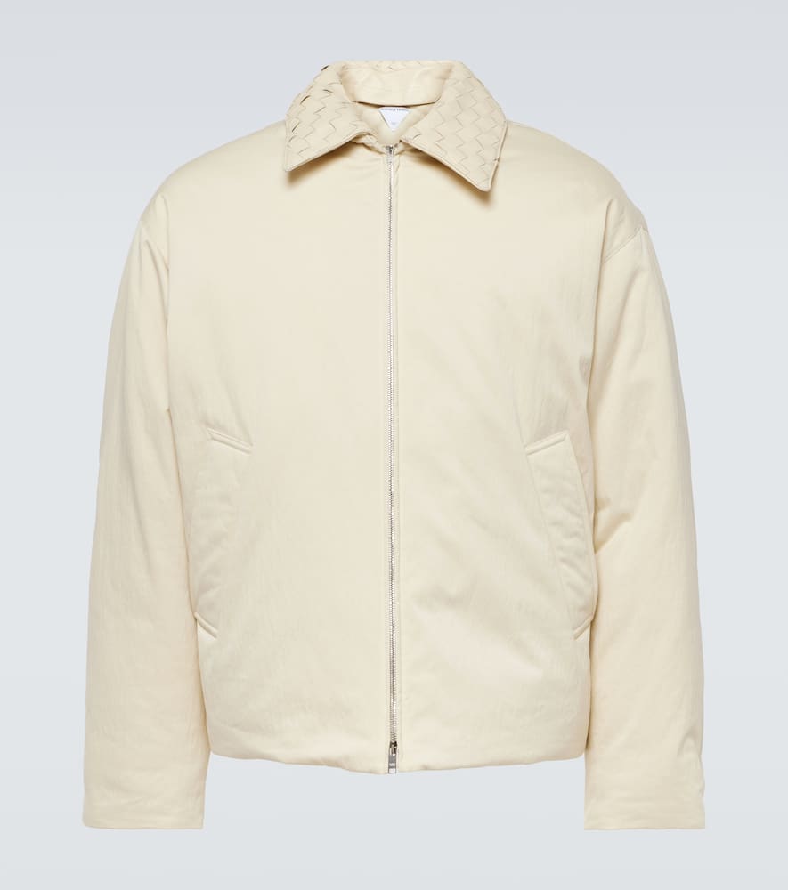 Intrecciato cotton-blend twill down jacket